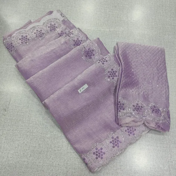 Fendy Space Silk Saree with Double Stone Work | SR268